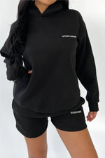 Studio Leisure essential black embroidered  relaxed hoodie
